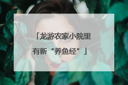 龙游农家小院里有新“养鱼经”