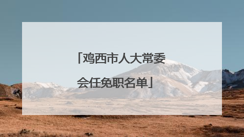 鸡西市人大常委会任免职名单