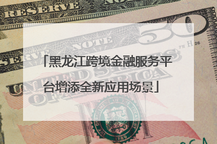 黑龙江跨境金融服务平台增添全新应用场景