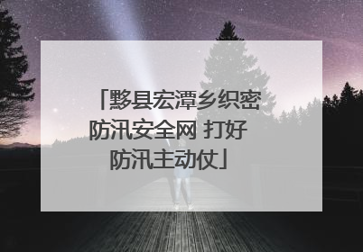 黟县宏潭乡织密防汛安全网 打好防汛主动仗