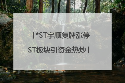 *ST宇顺复牌涨停 ST板块引资金热炒