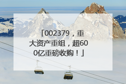 002379，重大资产重组，超600亿重磅收购！