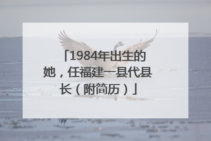 1984年出生的她，任福建一县代县长（附简历）