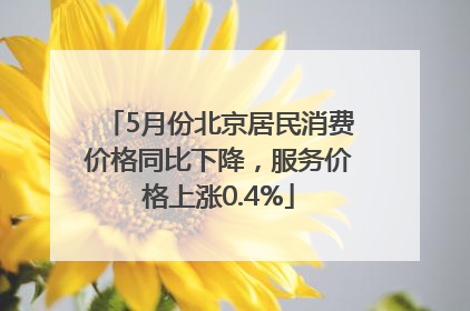 5月份北京居民消费价格同比下降，服务价格上涨0.4%