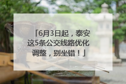 6月3日起，泰安这5条公交线路优化调整，别坐错！